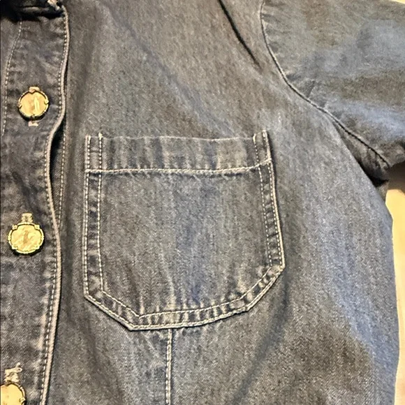 Vintage Tickets Denim Button-Front Midi Dress | Made in USA | Size 3/4 - Picture 5 of 12